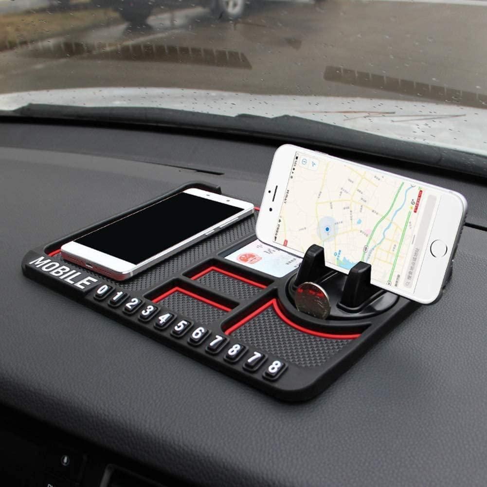 HSR Anti-Slip Dashboard Mobile Holder with Parking Number | Universal Silicone Car Phone Stand (Rotatable & Fixed Models)
